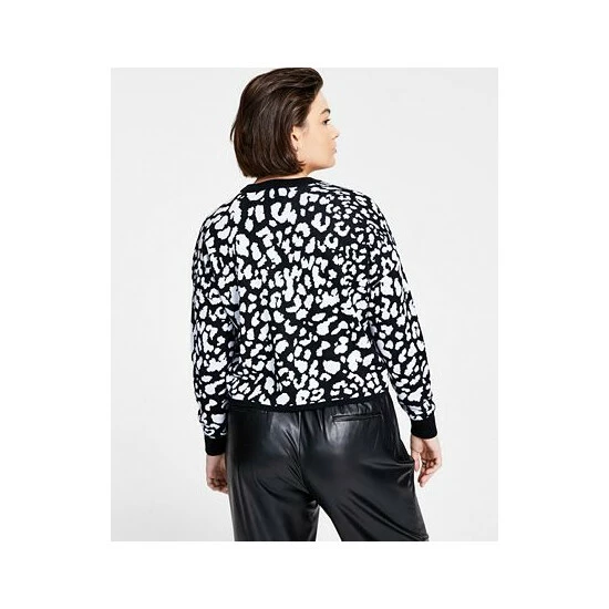 Cheapest ๐ Bar III ๐ฉ Women's Cheetah Jacquard Sweater, Created For Macy's Leopard Lux Bl ๐ 2 Cheapest ๐ Bar III ๐ฉ Women's Cheetah Jacquard Sweater, Created For Macy's Leopard Lux Bl ๐ - Image 2