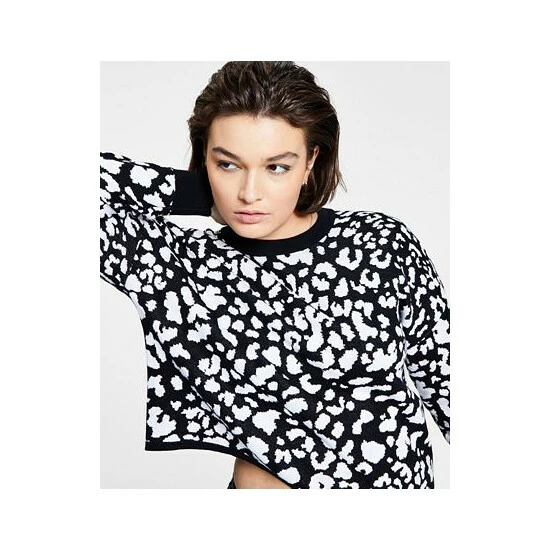 Cheapest ๐ Bar III ๐ฉ Women's Cheetah Jacquard Sweater, Created For Macy's Leopard Lux Bl ๐ 3 Cheapest ๐ Bar III ๐ฉ Women's Cheetah Jacquard Sweater, Created For Macy's Leopard Lux Bl ๐ - Image 3
