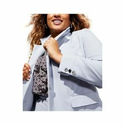 Discount 💯 Bar III Plus Size Textured Crepe Single-Button Blazer, Created For Macy's Moonstone 🔥 -Cheap Bar III Store unnamed file 2081