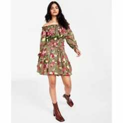Outlet 👏 Bar III 👩 Women's Printed A-Line 👗 Skirt, Created For Macy's Reanna Rose C 💯