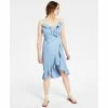 Top 10 😀 Bar III 👩 Women's Ruffled-Edge Wrap 👗 Dress, Created For Macy's Blue Whisper ❤️