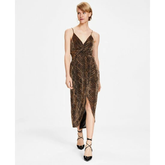 Best deal ๐ Bar III ๐ฉ Women's Twisted Glitter-Knit Faux-Wrap ๐ Dress, Created For Macy's Copper/black ๐ฏ 1 Best deal ๐ Bar III ๐ฉ Women's Twisted Glitter-Knit Faux-Wrap ๐ Dress, Created For Macy's Copper/black ๐ฏ