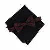 Best Pirce 💯 Bar III Men's Lips Bow Tie & Pocket Square Set, Created For Macy's Black 👏