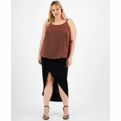 Best deal 🔔 Bar III Plus Size Scoop-Neck Camisole, Created For Macy's Gaucho Brown 🥰