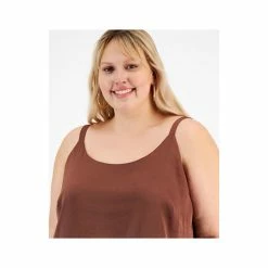 Best deal 🔔 Bar III Plus Size Scoop-Neck Camisole, Created For Macy's Gaucho Brown 🥰 -Cheap Bar III Store unnamed file 2117