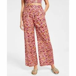 Wholesale โจ Bar III ๐ฉ Women's Printed Wide-Leg Smocked-Waist Pull-On Pants, Created For Macy's Tiger Tracks โจ