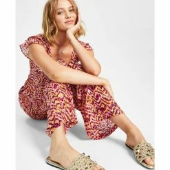 Wholesale ✨ Bar III 👩 Women's Printed Wide-Leg Smocked-Waist Pull-On Pants, Created For Macy's Tiger Tracks ✨ -Cheap Bar III Store unnamed file 2132