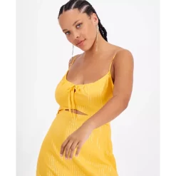 Outlet 🤩 Bar III 👩 Women's Front-Cutout Tiered Tie-Neck 👗 Dress, Created For Macy's Gold Brick 😍 -Cheap Bar III Store unnamed file 216