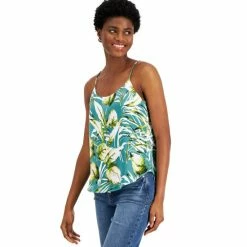 Brand new 🔔 Bar III 👩 Women's Palm Print Camisole Blue Agave Combo 💯