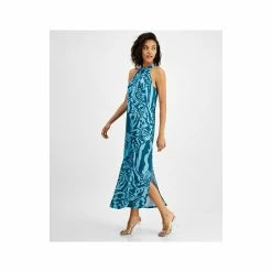 Promo 🤩 Bar III 👩 Women's High-Neck Side-Slit 👗 Dress, Created For Macy's Aquarious Combo 🌟 -Cheap Bar III Store unnamed file 2192