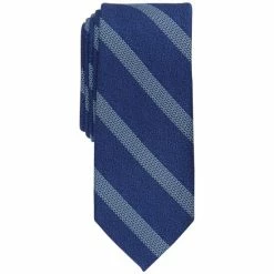 Outlet ⭐ Bar III Men's Mellini Skinny Textured Stripe Tie, Created For Macy's Blue 😉