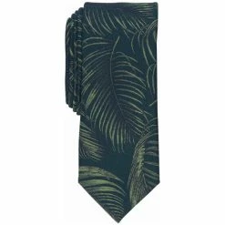 Best Pirce ❤️ Bar III Men's Hartley Fern Leaf Skinny Tie, Created For Macy's Navy 🌟