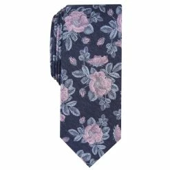 Top 10 👏 Bar III Men's Fairmont Skinny Floral Tie, Created For Macy's Pink 💯