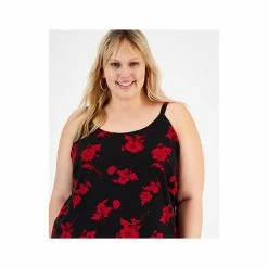 New ✔️ Bar III Plus Size Floral-Print Camisole, Created For Macy's Morello Cherry Multi ⌛ -Cheap Bar III Store unnamed file 2227