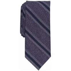 Cheap Bar III Store 34 Best deal โ Bar III Men's Marlier Stripe Skinny Tie, Created For Macy's Purple ๐