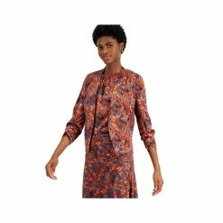 Budget ✔️ Bar III 👩 Women's Ikat-Print Scrunch-Sleeve Blazer, Created For Macy's Blue Shadow Combo 🧨 -Cheap Bar III Store unnamed file 2253