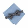 Cheap 🔥 Bar III Men's Moylan Medallion Bow Tie & Pocket Square Set, Created For Macy's Grey 😍