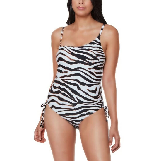 New 🌟 Bar III Zebra-Print One-Piece 🩱 Swimsuit, Created For Macy's White/black 😀 4 New 🌟 Bar III Zebra-Print One-Piece 🩱 Swimsuit, Created For Macy's White/black 😀 - Image 4
