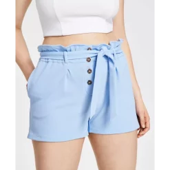 Hot Sale 🥰 Bar III 👩 Women's High-Waist Button-Fly Shorts, Created For Macy's Bright White 🎉 -Cheap Bar III Store unnamed file 227