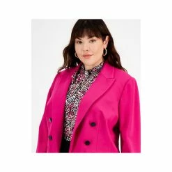 Best Sale 🎉 Bar III Plus Size Compression Boyfriend Blazer, Created For Macy's Jazz Berry 👏 -Cheap Bar III Store unnamed file 2288