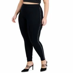 Best deal π Bar III Trendy Plus Size Studded Leggings, Created For Macy's Deep Black π₯