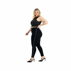 Best deal 😍 Bar III Trendy Plus Size Studded Leggings, Created For Macy's Deep Black 🔥 -Cheap Bar III Store unnamed file 2296