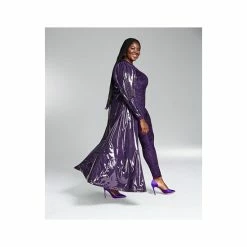 Cheapest 💯 Bar III GooGoo Atkins Trendy Plus Size Puff Sleeve Long Shiny Duster 🧥 Coat, Created For Macy's Regal Plum 🤩 -Cheap Bar III Store unnamed file 2300