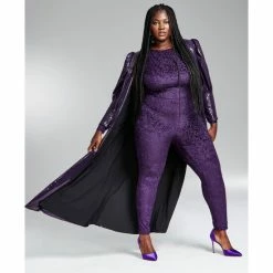 Deals 💯 Bar III GooGoo Atkins Trendy Plus Size Textured Shimmering Long-Sleeve Cat Suit, Created For Macy's Regal Plum 😀 -Cheap Bar III Store unnamed file 2323