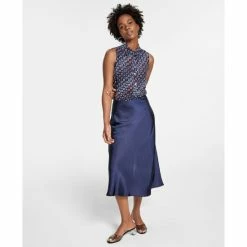 Best reviews of 🎉 Bar III 👩 Women's Satin Flared 👗 Skirt, Created For Macy's Bar Navy 🥰