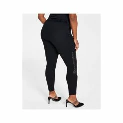 Buy 🧨 Bar III Plus Size Mixed-Media Leggings, Created For Macy's Deep Black ❤️ -Cheap Bar III Store unnamed file 2345