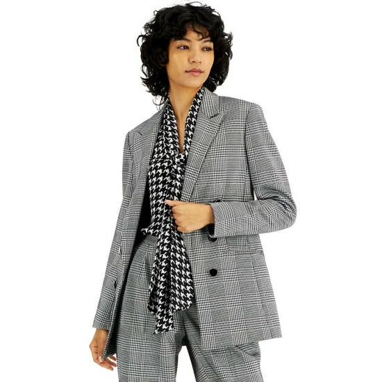 Cheapest ๐งจ Bar III ๐ฉ Women's Plaid Faux Double-Breasted Jacket, Created For Macy's Black/white ๐ 1 Cheapest ๐งจ Bar III ๐ฉ Women's Plaid Faux Double-Breasted Jacket, Created For Macy's Black/white ๐