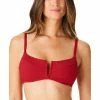 Cheapest ❤️ Bar III 👩 Women's Ribbed Notch-Front 👙 Bikini Top, Created For Macy's Dark Cherry 🎉