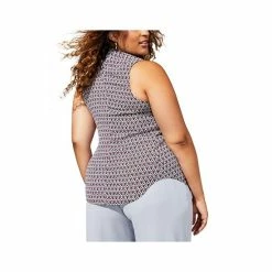 Top 10 😀 Bar III Plus Size Geo Print Sleeveless Bow-Tie Blouse Moonstone Multi 🔔 -Cheap Bar III Store unnamed file 2377