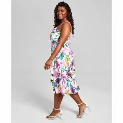 Wholesale ⭐ Bar III Plus Size Sleeveless Wrap Midi 👗 Dress, Created For Macy's Barbados Orchid 🥰 -Cheap Bar III Store unnamed file 2396
