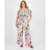 Flash Sale 🥰 Bar III Plus Size Printed Puff-Sleeve Smocked Top, Created For Macy's Barbados Orchid 🛒