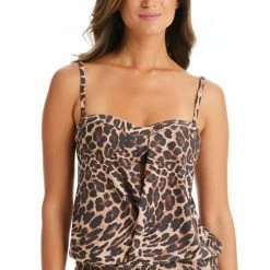 Best reviews of 😉 Bar III 👩 Women's Beach Cheetah-Print Bandeau-Neck Tankini Top, Created For Macy's Natural 😀