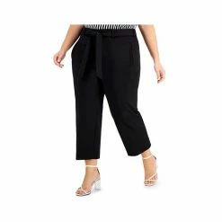 Brand new ❤️ Bar III Plus Size Cropped Tie-Front Pants, Created For Macy's Black 🌟 -Cheap Bar III Store unnamed file 2426