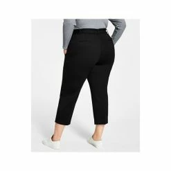Brand new ❤️ Bar III Plus Size Cropped Tie-Front Pants, Created For Macy's Black 🌟 -Cheap Bar III Store unnamed file 2429