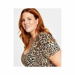 Best Pirce 😉 Bar III Trendy Plus Size Animal-Print Bodysuit, Created For Macy's Charm Cheetah ❤️ -Cheap Bar III Store unnamed file 2447
