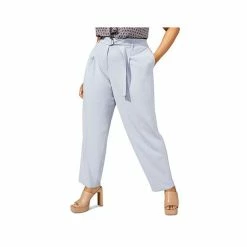 Cheapest 👏 Bar III Plus Size Belted Textured Crepe Pants Moonstone 🌟 -Cheap Bar III Store unnamed file 2452