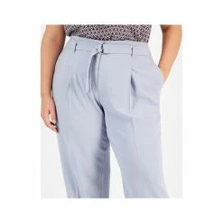 Cheapest 👏 Bar III Plus Size Belted Textured Crepe Pants Moonstone 🌟 -Cheap Bar III Store unnamed file 2455