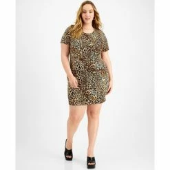 Top 10 ๐ฅ Bar III Trendy Plus Size Cheetah-Print Mini ๐ Dress, Created For Macy's Charm Cheetah ๐