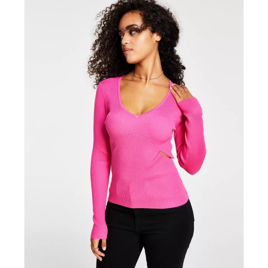 Best Pirce โ๏ธ Bar III ๐ฉ Women's Ribbed Side-Slit Sweater, Created For Macy's Royal Amaryllis โ๏ธ 5 Best Pirce โ๏ธ Bar III ๐ฉ Women's Ribbed Side-Slit Sweater, Created For Macy's Royal Amaryllis โ๏ธ - Image 5