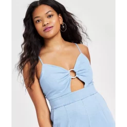 Deals 🔔 Bar III 👩 Women's Sleeveless Wide-Leg Jumpsuit, Created For Macy's Blue Whisper ❤️ -Cheap Bar III Store unnamed file 295