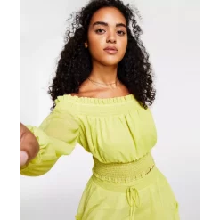 Deals 😀 Bar III 👩 Women's Cropped Checkered Cardigan Sweater, Created For Macy's Pennygingham Wh 🤩