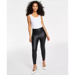 Brand new 🥰 Bar III Faux-Leather Leggings, Regular & Petite, Created For Macy's Deep Black 😍 -Cheap Bar III Store unnamed file 32