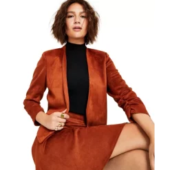 Best Sale ⌛ Bar III 👩 Women's Velvet Smocked Long-Sleeve 👗 Dress Created For Macy's Fire Red 😉 -Cheap Bar III Store unnamed file 340