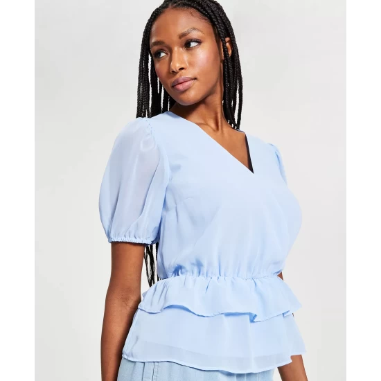 Coupon ๐ Bar III Puff-Sleeve Peplum Top, Created For Macy's Deep Black ๐ 5 Coupon ๐ Bar III Puff-Sleeve Peplum Top, Created For Macy's Deep Black ๐ - Image 5