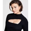 Cheap ✔️ Bar III 👩 Women's Ribbed Mock-Neck Long-Sleeve Cutout Top, Created For Macy's Bright White 🤩