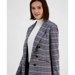 Promo 😀 Bar III 👩 Women's Mini-Check-Print Faux-Double-Breasted Jacket, Created For Macy's Rhodium Combo ✨ -Cheap Bar III Store unnamed file 384